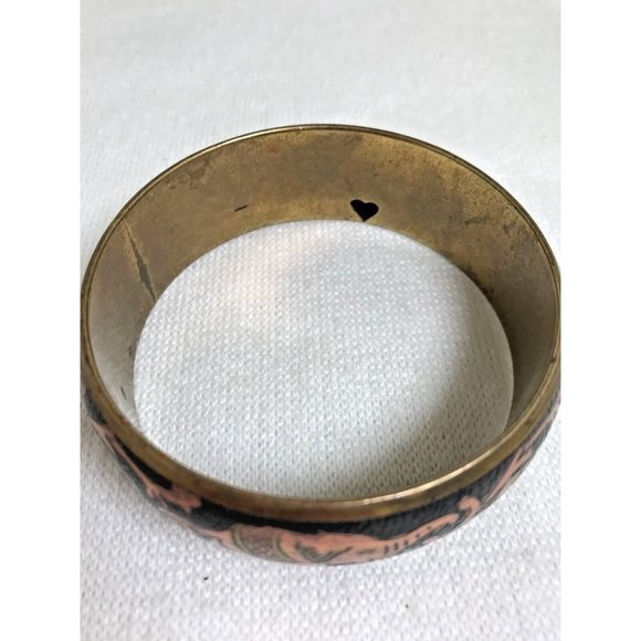 Cheerful Trunks Up Elephants Bangle Bracelet - Vintage - Brass Copper Bronze - Picture 4 of 6